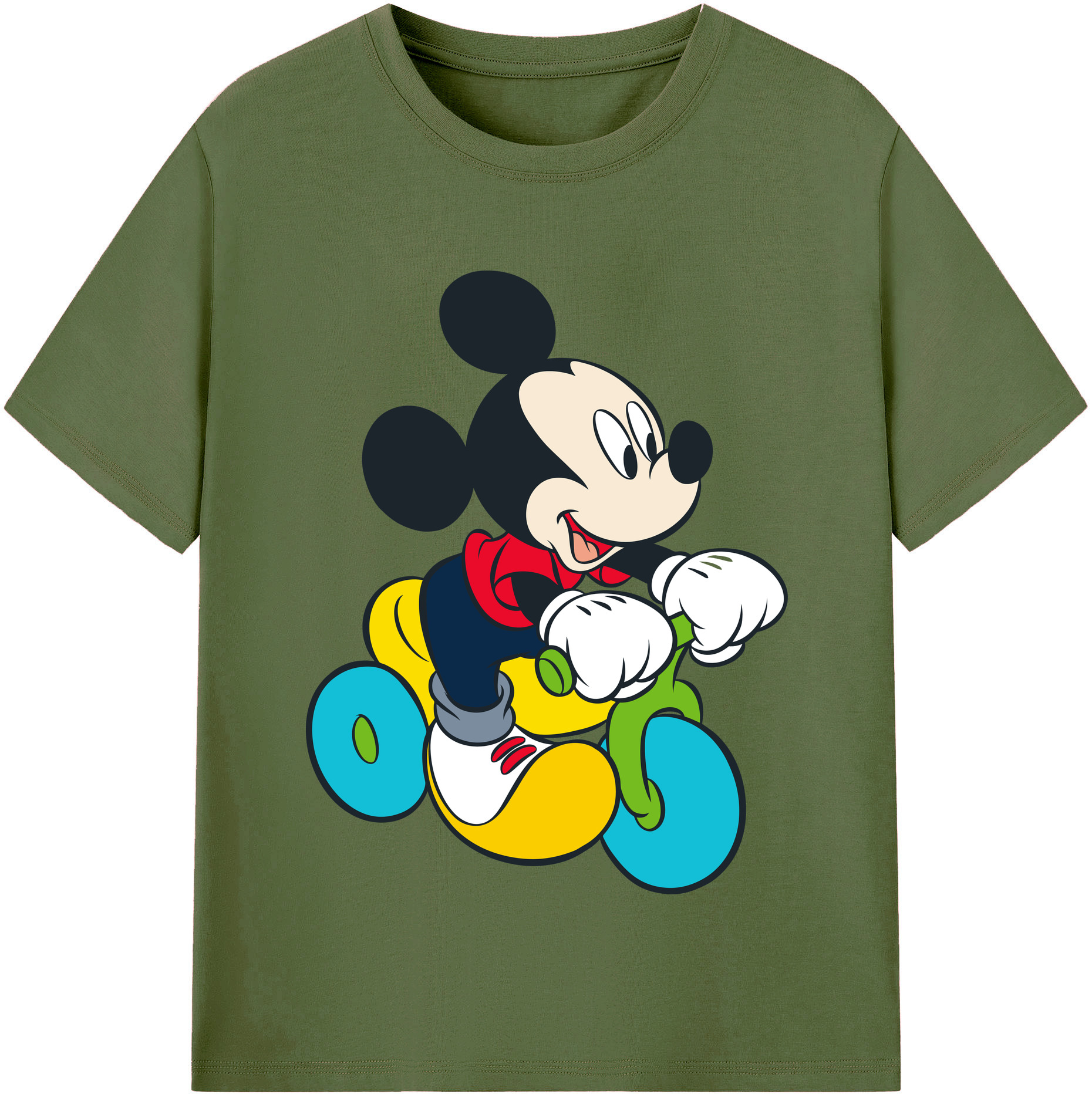 （画像用） ミッキーマウス Mickey Mouse 綿100％半袖Tシャツ（フロントプリント）